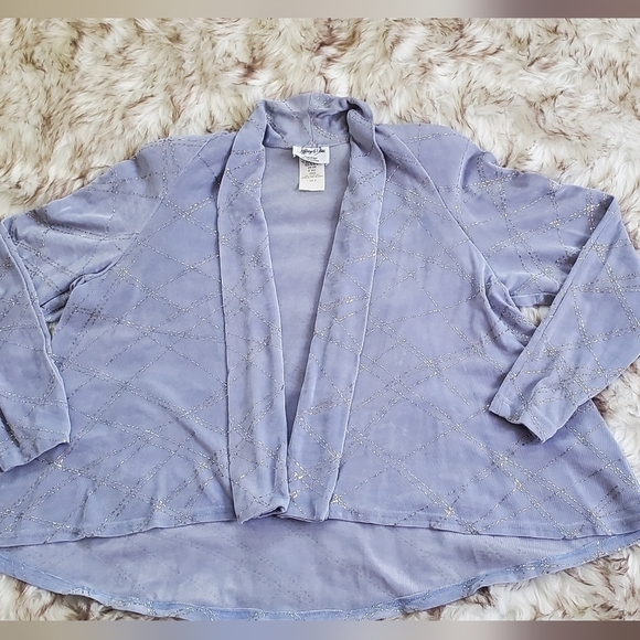 Sequined Highlow Flare Back Dinner Bolero Jacket Lilac 🌴 - Picture 3 of 6